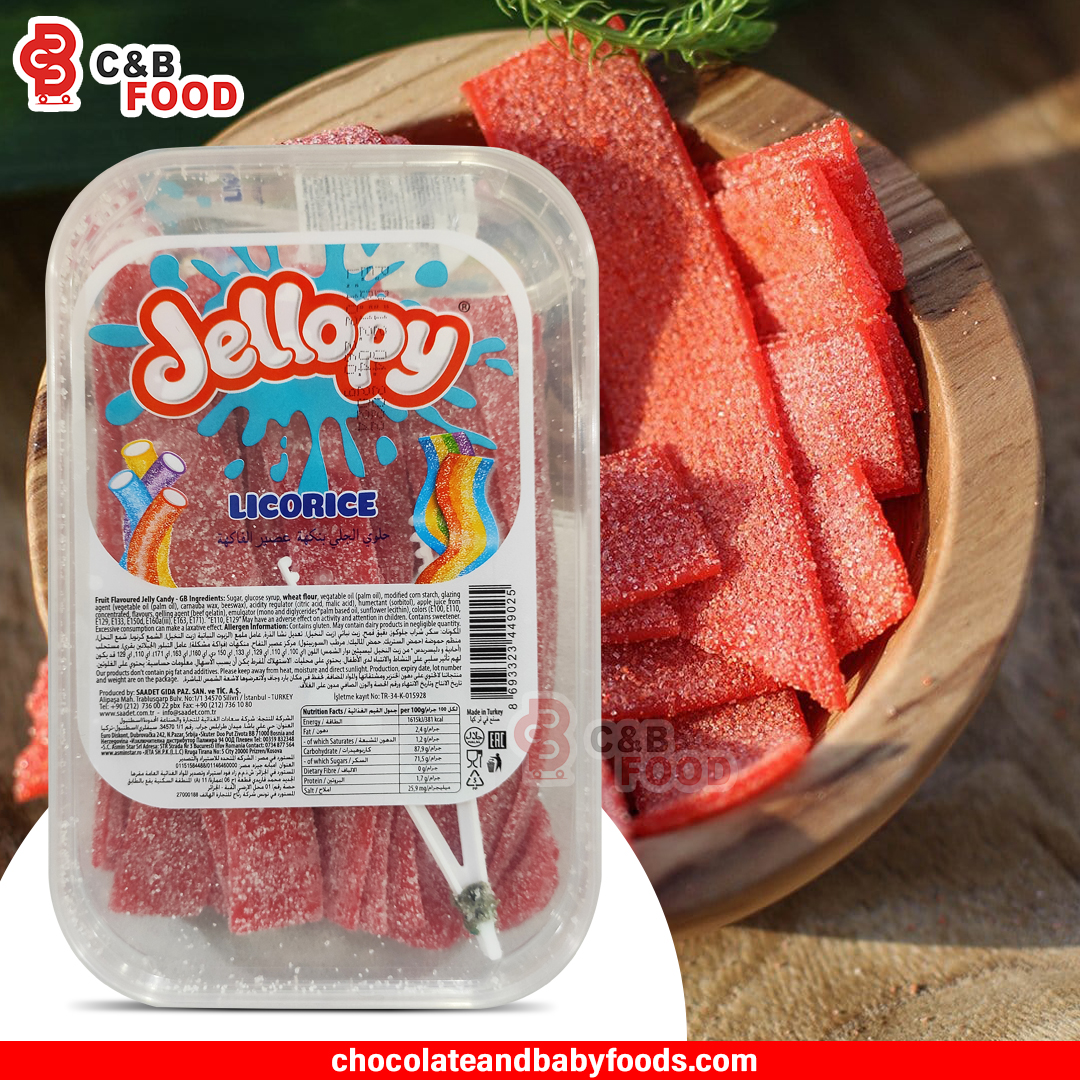 Jellopy Berry Color Sour Belt Jelly Candy with Fruit Flavor 260G