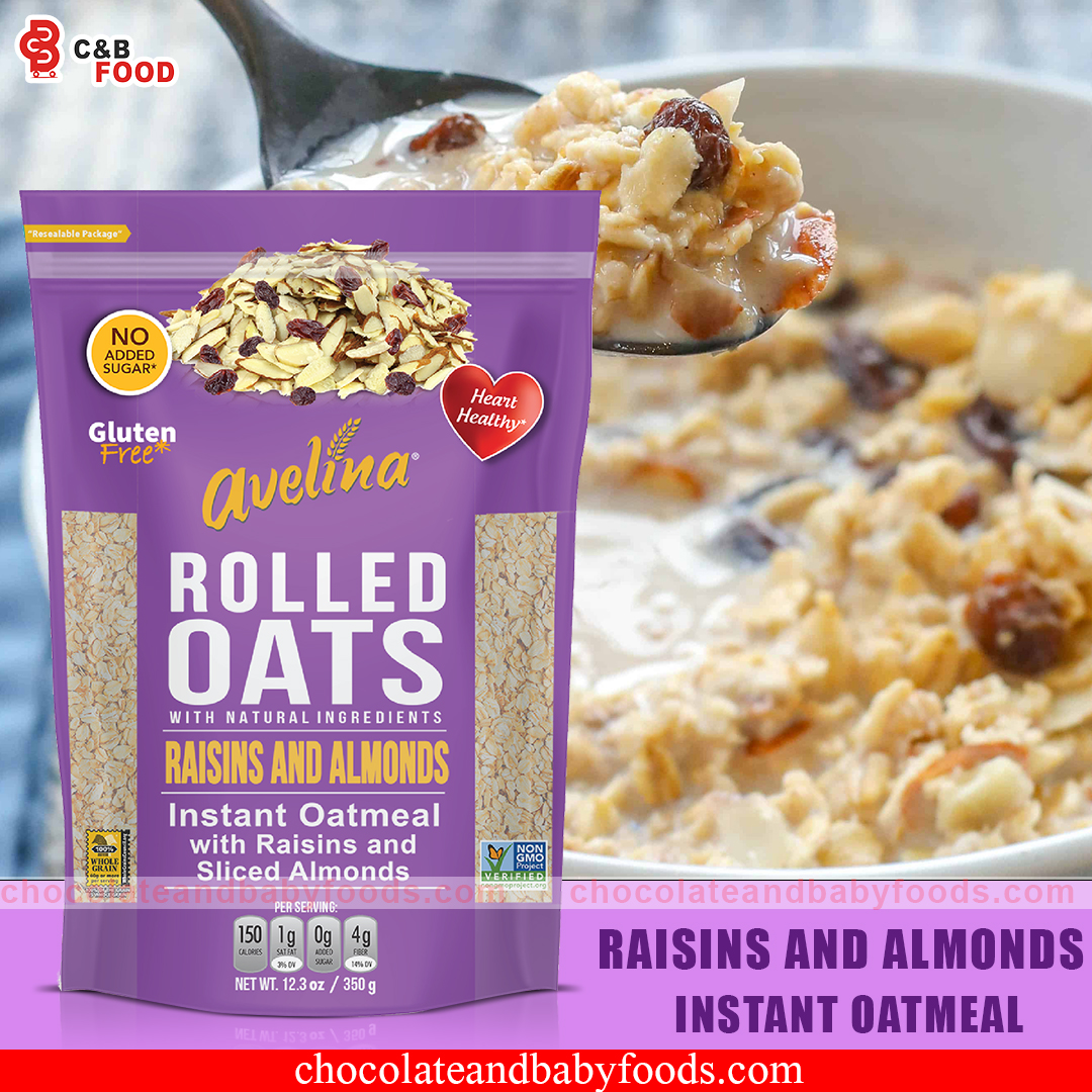 Avelina Rolled Oats Raisins And Almonds Instant Oatmeal 350G