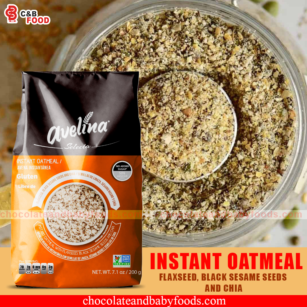 Avelina Instant Oatmeal with Flaxseed, Black Sesame Seeds And Chia 200G