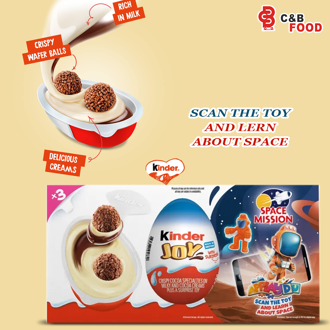 Kinder Joy Rich In Milk Egg Chocolate (Space Mission Toy) 3pc's 60G