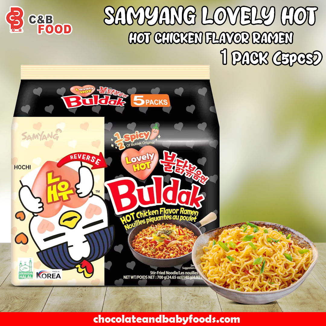 Samyang Lovely Hot Buldak Hot Chicken Flavor Ramen Stir-Fried Noodle (5pcs) 700G