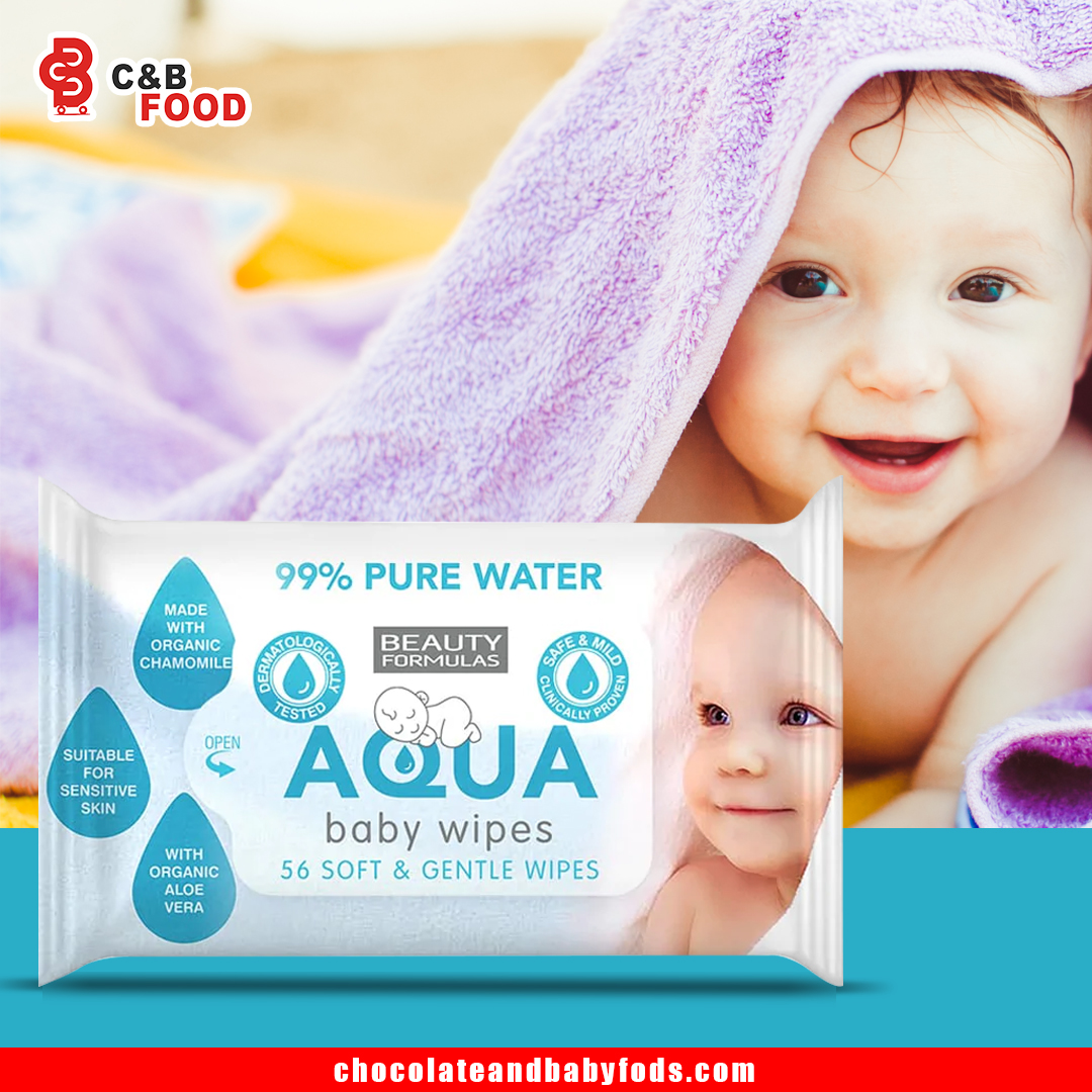 Beauty Formulas Aqua Baby Wipes 56pcs