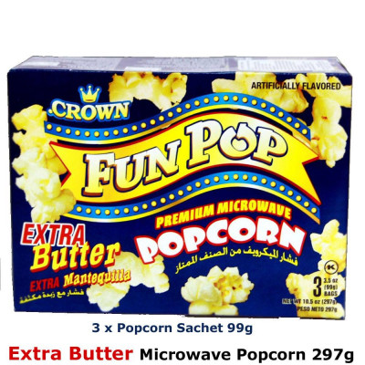 Crown Funpop Extra Butter Popcorn 297g