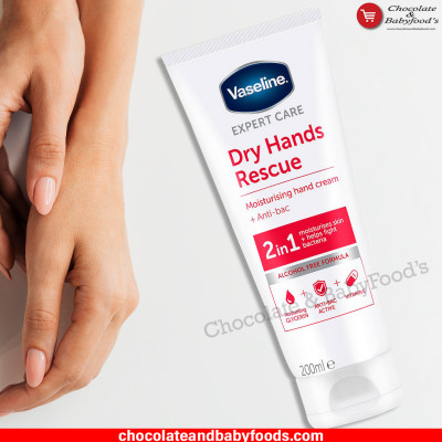 Vaseline Dry Hands Rescue Moisturising Hand Cream + Anti-bac 200ml