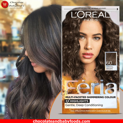 L'OREAL PARIS Feria Multi-Faceted Shimmering Colour Gentle, Deep Conditioning Crystal Brown 60