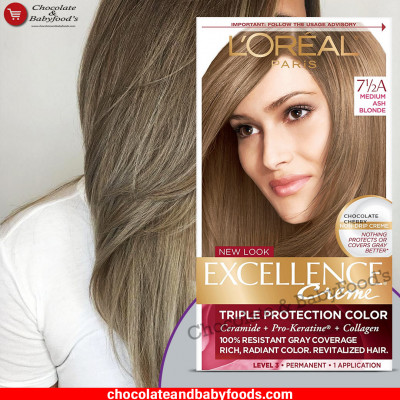 L'OREAL PARIS Excellence Crème Triple Protection Color 7.5 A Medium Ash Blonde