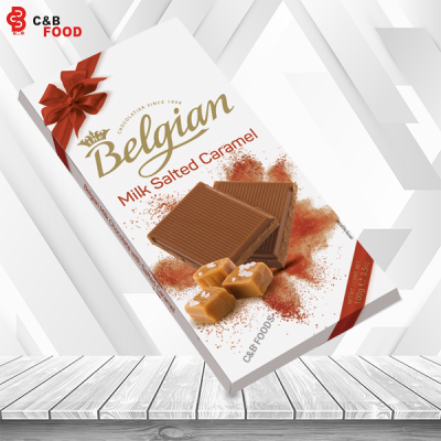 Belgian Milk Salted Caramel Chocolate Bar 100G