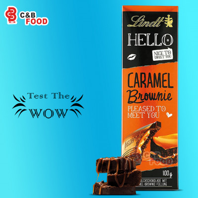 Lindt Hello Caramel Brownie Chocolate Bar 100G