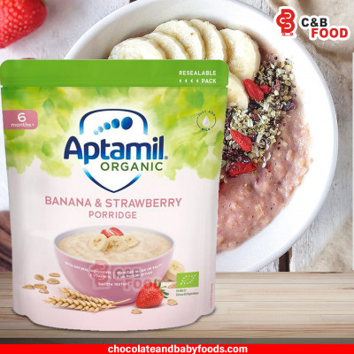 Aptamil Organic Banana & Strawberry Porridge 6+mnths 180G