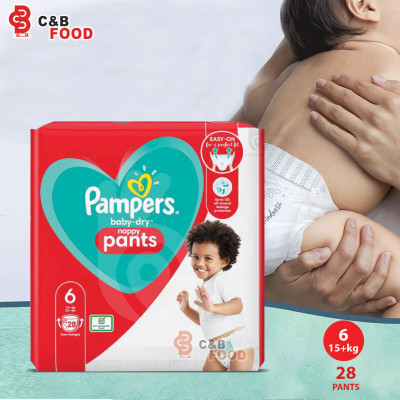 Pampers Baby-Dry Nappy Pants Size-6 (28pcs)