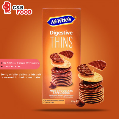 Mc-Vitie's Digestive Thins Milk Chocolate Cappuccino Biscuits 150G