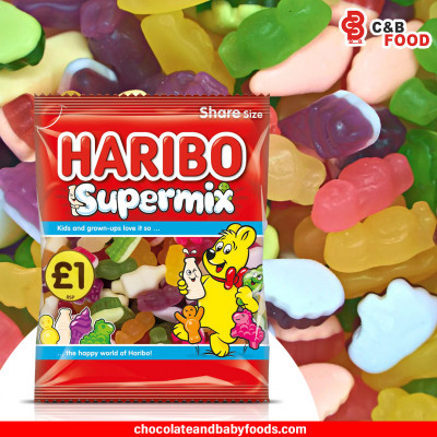 Haribo Supermix Fruit & Milk Flavour Gums 160G