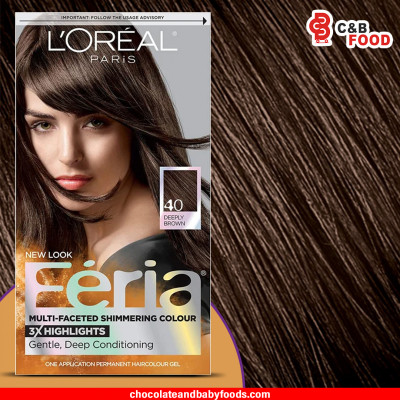 L'OREAL PARIS Feria Muti-Faceted Shimmering Color Gentle, Deep Conditioning 40 Deeply Brown Hair Color