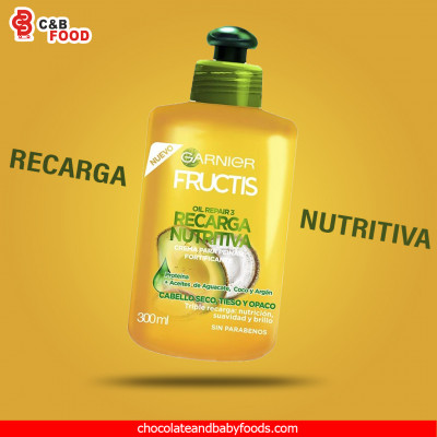 Garnier Fructis Oil Repair 3 Proteina + Aceites De Aguacate, Coco Argan Body Cream 300ml