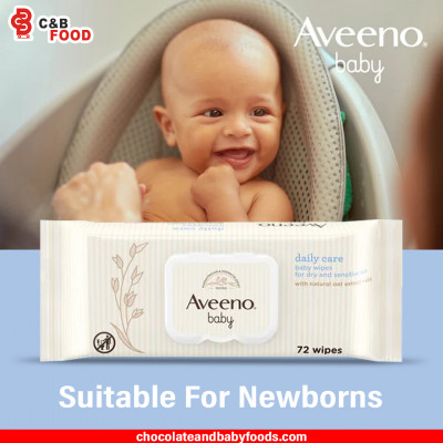 Aveeno Baby Daily Care Baby Wipes For Dry & Sensitive Skin with Natural Oat Extract + Aloe 72pc's Wipes