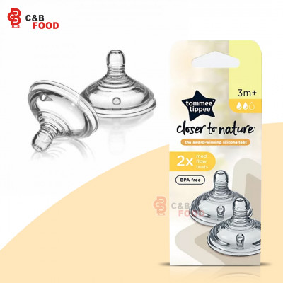 Tommee Tippee Closer To Nature 2x Med Flow Teats 3m+