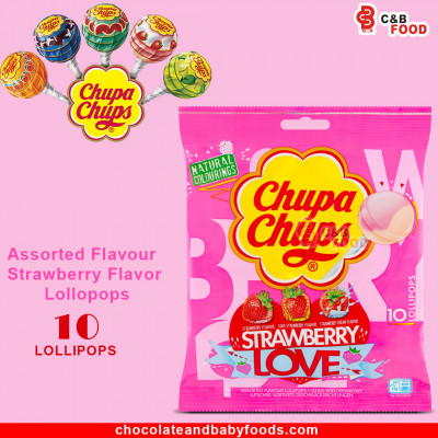 Chupa Chups Strawberry Love Lollipops 10pcs 120G