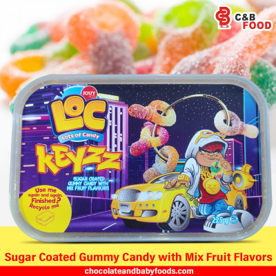 Loc Keyzz Sugar Coated Gummy Candy with Mix Fruit Flavors 225G