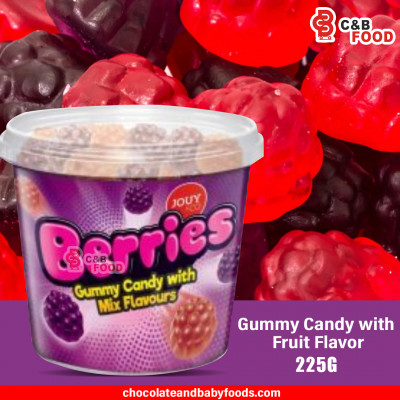 JOUY & CO Berries Gummy Candy with Fruit Flavor 225G