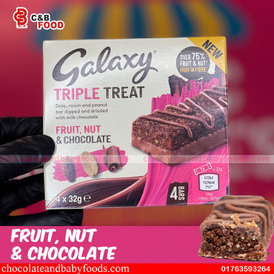 Galaxy Triple Treat Fruit, Nut & Chocolate 4 Bars 128G