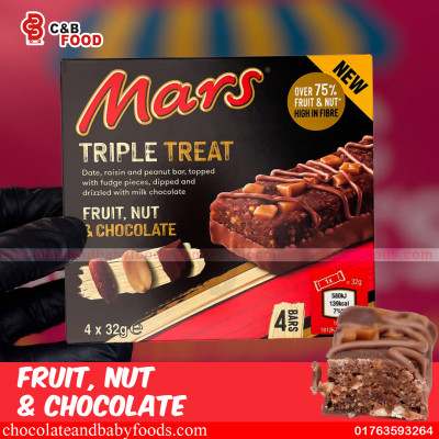 Mars Triple Treat Fruit, Nut & Chocolate 4 Bars 128G