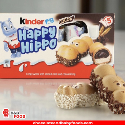 Kinder Happy Hippo Cocoa Wafer Biscuits with A Creamy Milk Cocoa Filling (5pcs) 103.5G