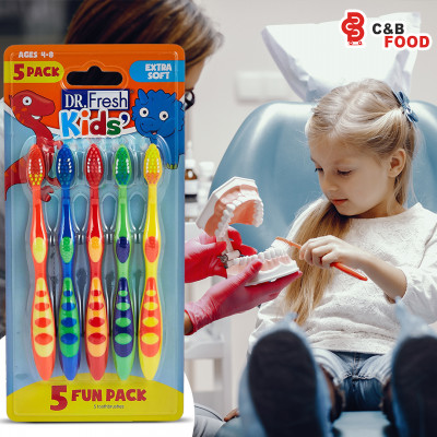 Dr. Fresh Kids Toothbrush Extra Soft (5pc's Pack) 4-8years