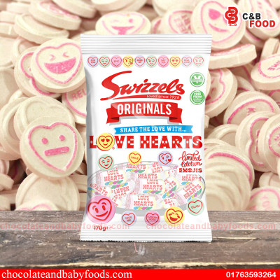 Swizzels Original Love Hearts Emoji Fruit Flavor Fizzy Sweets 170G