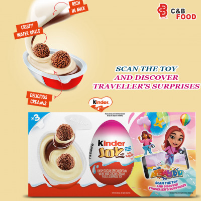 Kinder Joy Rich In Milk Egg Chocolate (Traveler's Toy) 3pc's 60G