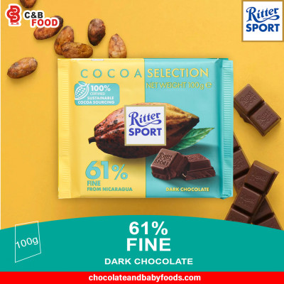 Ritter Sport 61% Fine Dark Chocolate 100G