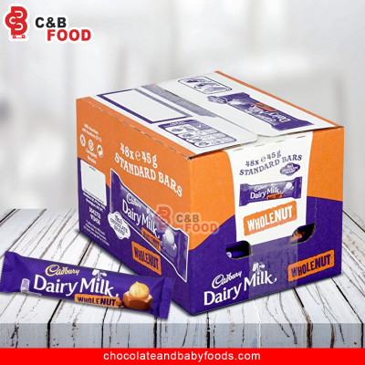 Cadbury Dairy milk Whole Nut Chocolate Bar 48pc's Box
