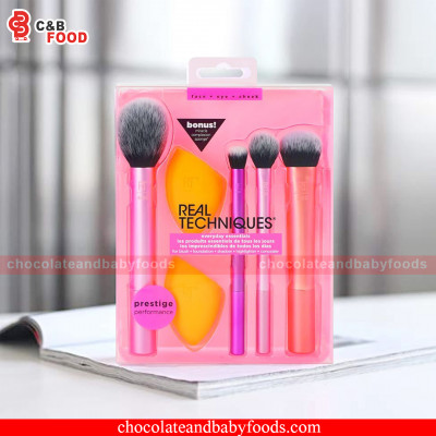 Real Techniques Mack-Up Brush Set (4 Brush & 2 Miracle Complexion Sponge)
