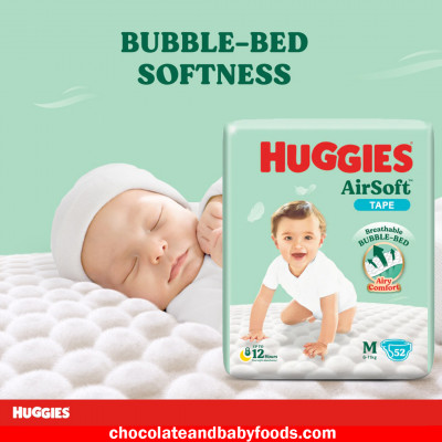 Huggies Air Soft Diapers M (6-11kg) 52pcs