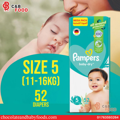 Pampers Baby Dry Diapers Size-5 (11-16kg) 52pcs