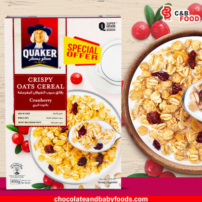 Quaker Crispy Oats Cereal Cranberry 400G
