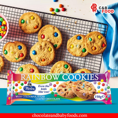 Merba Rainbow Cookies with Colourful Sugar Coated Chocolate 150G