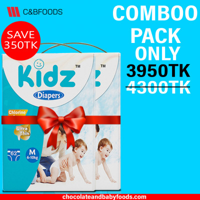 Kidz Diapers M (Belt) (Bundle Packs) 124pcs