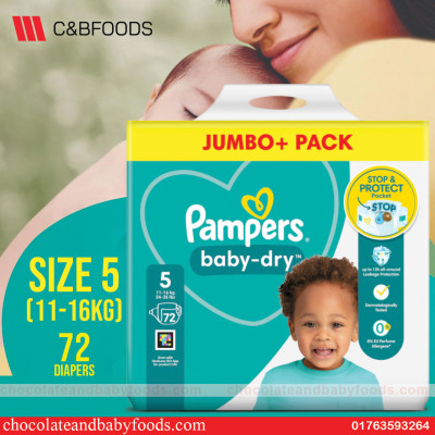 Pampers Jumbo pack Size- 5 (11-16 KG) 72pcs Belt System