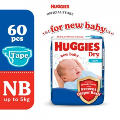 Huggies  Dry Tape NB (Upto 5KG) 60 pc's