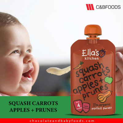 Ella's Kitchen Squash Carrots, Apples + Prunes (4 Months) 120G