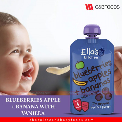 Ella's Kitchen Blueberries, Apples + Bananas with Vanilla (4 Months) 120G