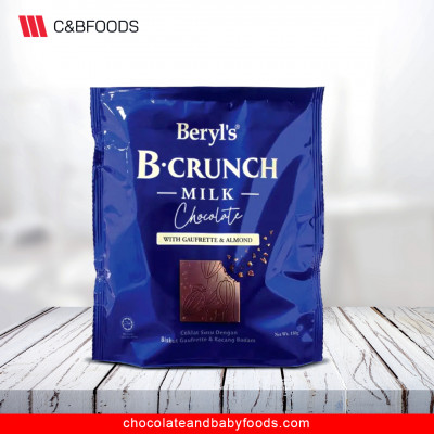 Beryl's B.Crunch Milk Chocolate with Gaufrette & Almond 150G