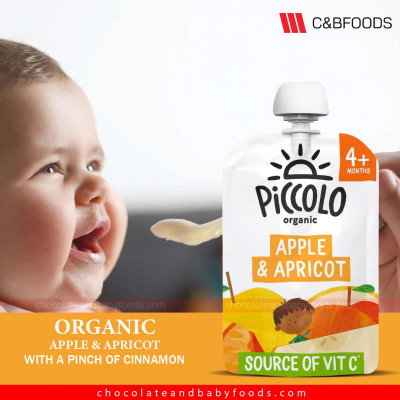 Piccolo Organic Apple & Apricot with A Pinch Of Cinnamon (4+ Months) 100g