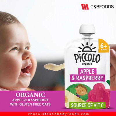 Piccolo Organic Apple & Raspberry with Gluten Free Oats (6+ Months) 100G