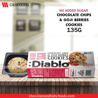 Diablo No Added Sugar Chocolate Chips & Goji Berries Cookies 135G