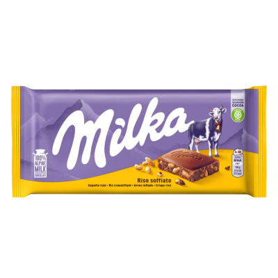 Milka Crispy Rice Chocolate Bar 100g