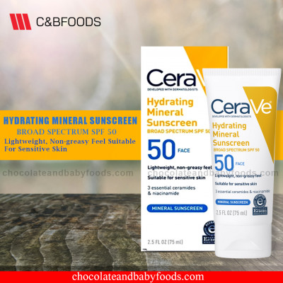 CeraVe Hydrating Mineral Sunscreen (Broad Spectrum SPF 50) 75ml