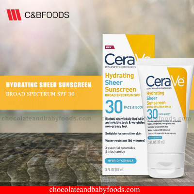CeraVe Hydrating Sheer Sunscreen (Broad Spectrum SPF 30) 89ml
