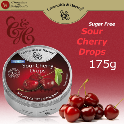 Cavendish & Harvey sour Cherry Drops Sugar Free 175g