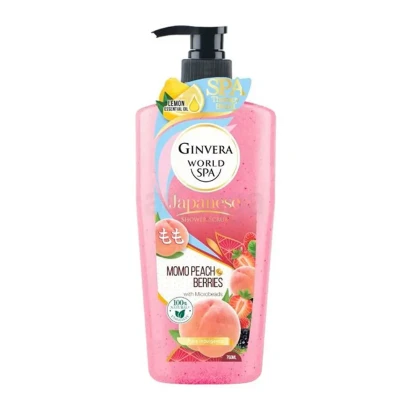 Ginvera World SPA Japanese Momo Peach & Berries Shower Scrub 750ml